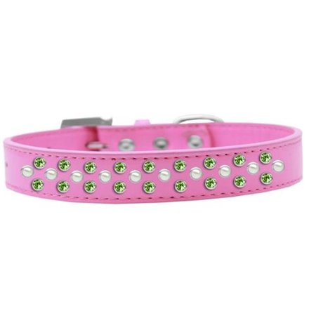 UNCONDITIONAL LOVE Sprinkles Pearl & Lime Green Crystals Dog CollarBright Pink Size 18 UN757585